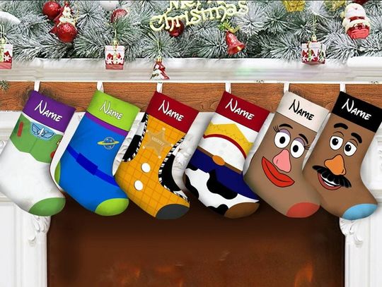 Personalized Toy Story Christmas Stockings, Toy Story Disney Holiday Stockings