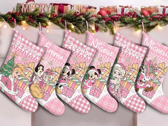 Personalized Disney Princess Christmas Stocking, Stocking Christmas Ornament