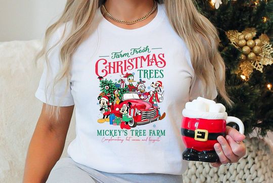 Discover Mickey's Tree Farm Shirt,  Mickey And Friends Christmas Shirt, Vintage Walt Disney World Christmas Shirt