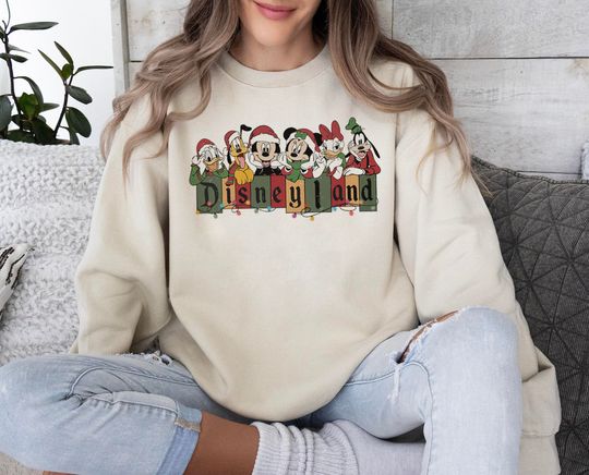 Disneyland Christmas Sweatshirt, Mickey and Friends Christmas Sweatshirt, Disneyland Sweatshirt