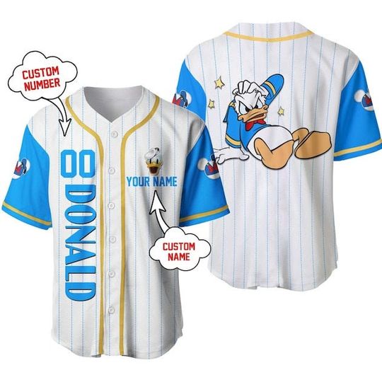 Discover Donald Duck Disney Custom Baseball Jersey, Custom Disney Shirts, Custom Shirt