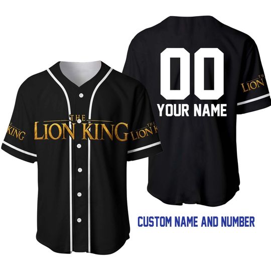 Lion King Black White | Disney Custom Baseball Jersey, Custom Disney Shirts