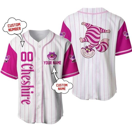 Disney Cheshire Cat Baseball Jersey, Custom Disney Shirts, Custom Shirt, Christmas Shirt