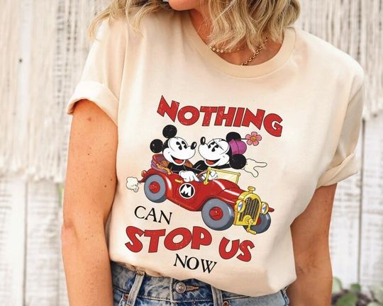 Discover Nothing Can Stop Us Now Mickey & Minnie's Runaway Railway T-shirt, Funny Disney T-shirt