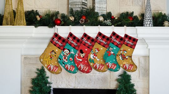 Discover Mickey and Friend Christmas Stocking, Personalized Disney Christmas Stockings
