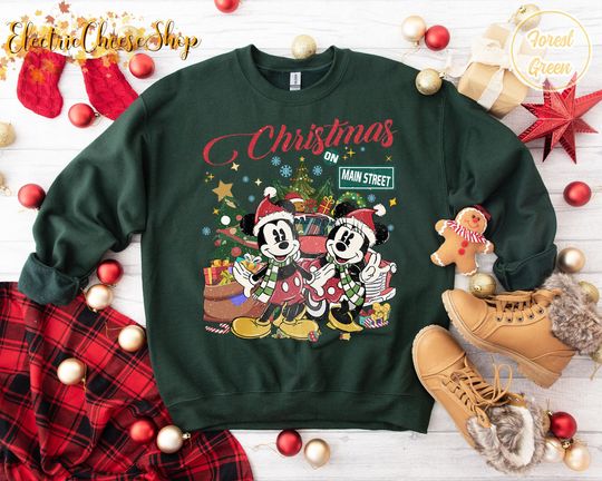 Discover Vintage Disney Christmas On Main Street Sweatshirt, Minnie Mickey's Very Merry Christmas Party