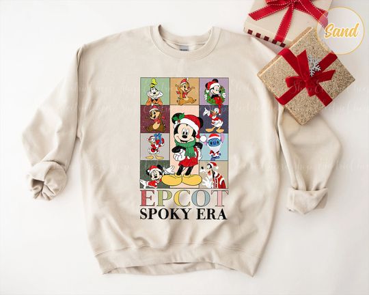 Disney Epcot Christmas Shirt, Epcot World Tour Shirt, Mickey and Friends Christmas Sweatshirt
