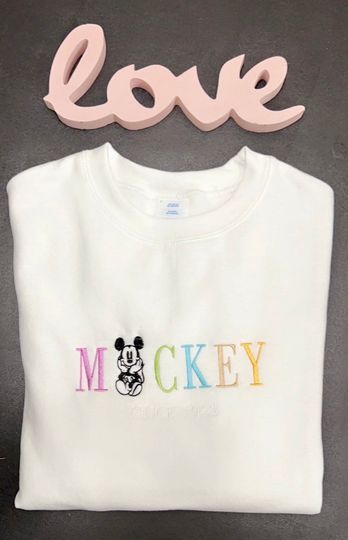 Mickey Mouse, Disneyland, custom embroidered, holiday, unisex, embroidered sweatshirt travel, vacation, clothing