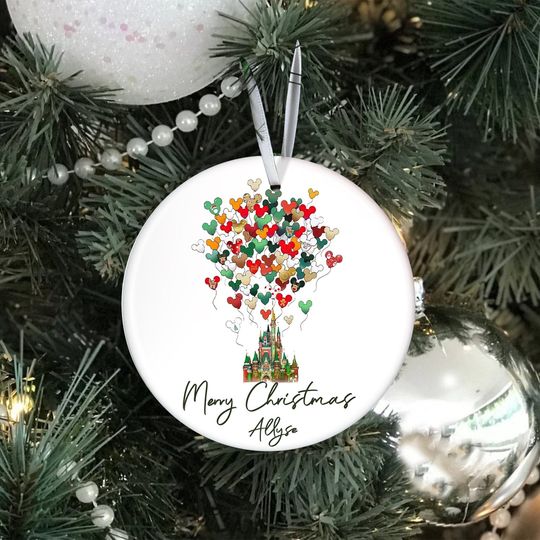 Discover Custom Name Disney Christmas Ornament, Merry Christmas Ornament
