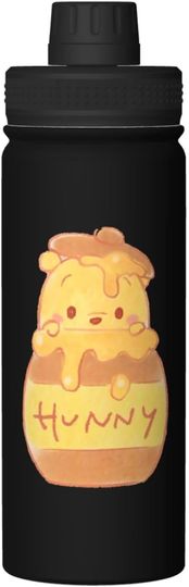 Disney Pooh under the Lid of Honey Pot Stainless Steel Water Bottles Sports Lid