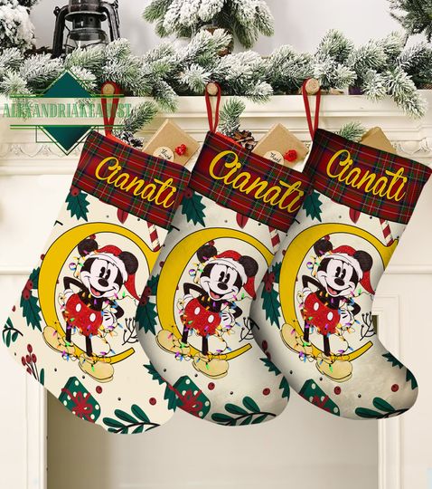 Personalized Disney Mickey Mouse Monogram Alphabet Stockings