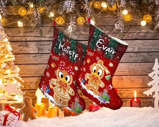 Custom Name Disney Gingerbread Christmas Stocking