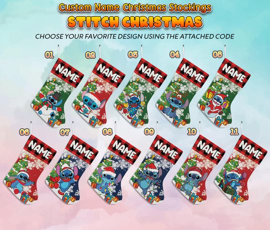 Personalized Disney Stitch 2023 Christmas Stockings