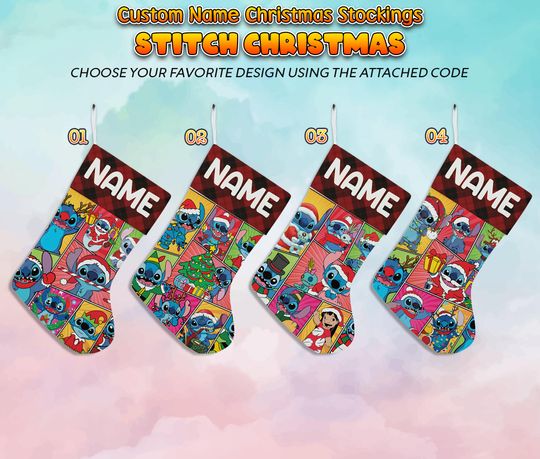 Personalized Stitch Disney Christmas Cartoon Christmas Stockings