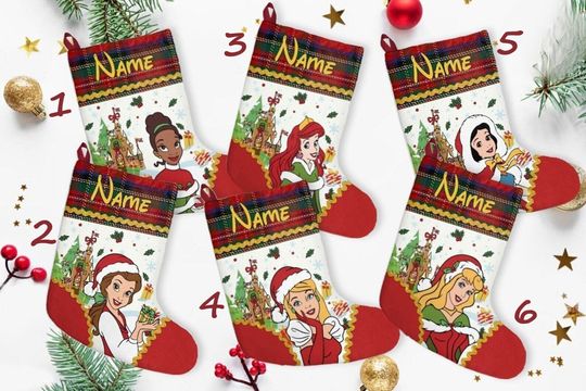 Personalized Disney Princess Castle Gingerbread Christmas Stocking