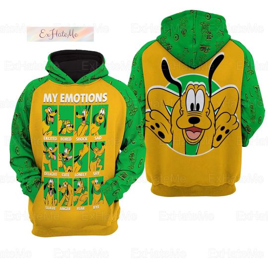 Christmas Pluto Hoodies, Disney Pluto Hoodies, Pluto Dog Hoodie, Pluto My Emotions Unisex