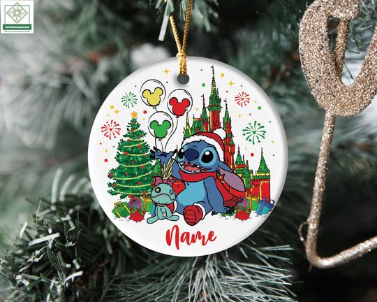 Personalized Stitch Christmas Ornament, Disneyland Stitch Ornament