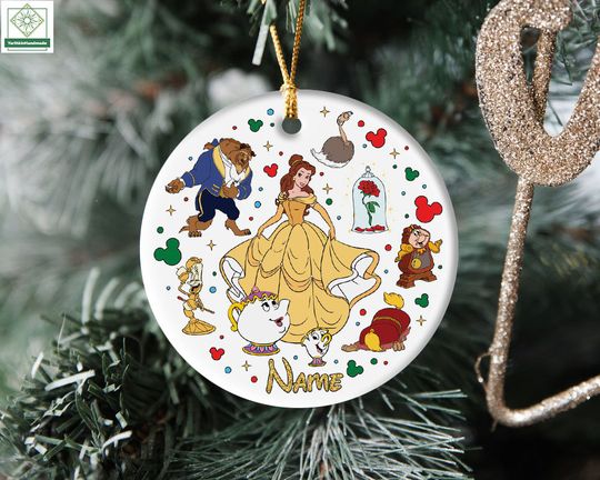 Beauty and the Beast Ornament, Princess Belle Ornament, Disneyland Princess Ornament
