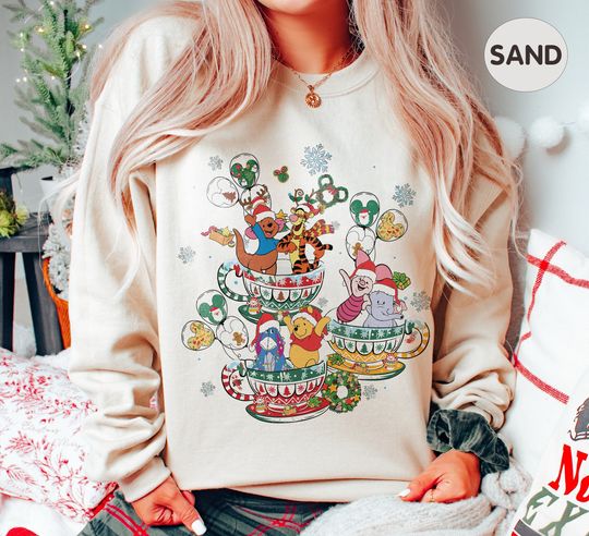 Winnie The Pooh Christmas Sweatshirt, Disney Family Christmas Sweatshirt