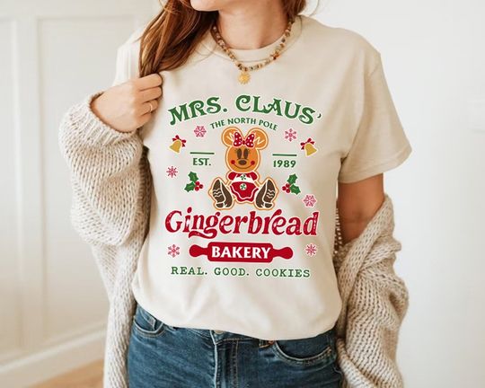Disneyland Mrs. Claus Minnie Mouse Gingerbread Bakery Christmas Shirt, Funny Disneyland Christmas Gifts Shirt