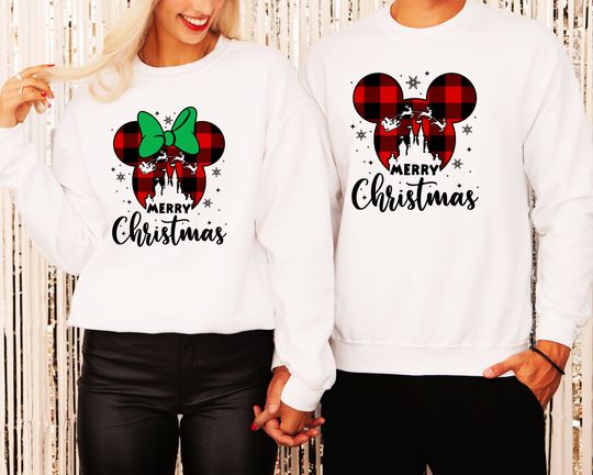 Disney Christmas Minnie Mickey Sweatshirt, Matching Christmas Disney