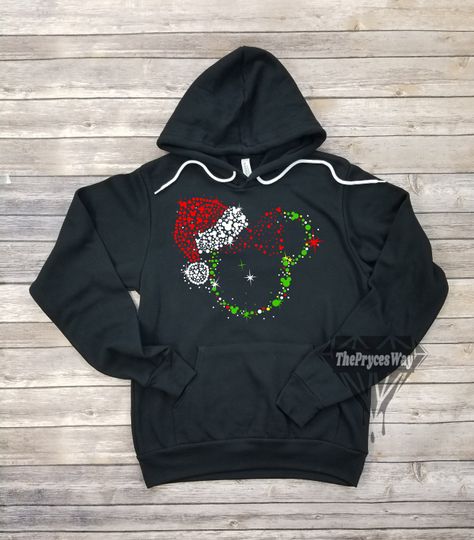 Silhouette Santa Claus Minnie Mouse Hoodie,Disney Christmas Hoodie