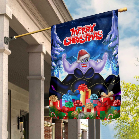 Merry Christmas Ursula Witch Christmas Disney Flag