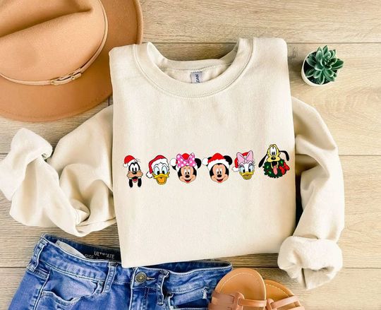 Discover Vintage Mickey And Friends Christmas Sweatshirt, Christmas Gifts, Disney Christmas Sweatshirt