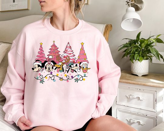 Discover Disney Christmas Tree Sweatshirt, Christmas Tree, Mickey Minnie Christmas Tree Sweatshirt
