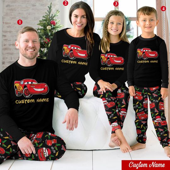 Custom Family Pajama, Ddisney Cartoon Car Matching Family
