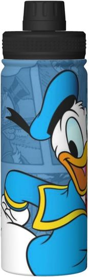Disney Smiling Donald Duck Stainless Steel Water Bottles Sports Lid