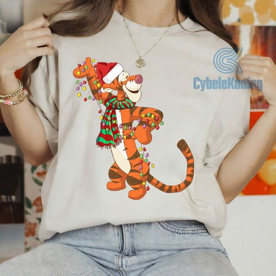 Disney Winnie The Pooh Tigger Christmas Lights T-Shirt, Tigger Christmas Shirt