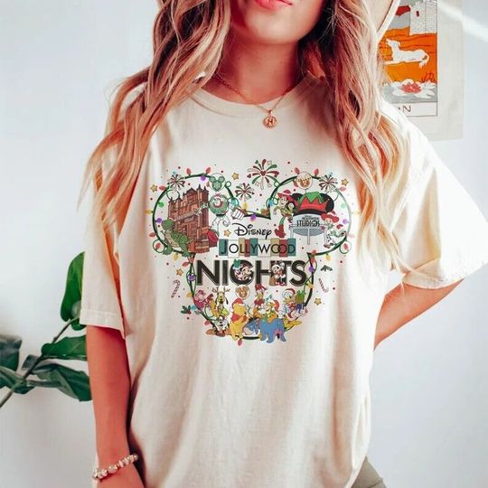 Discover Vintage Disney Christmas Hollywood Studios Jollywood Nights Unisex Shirt