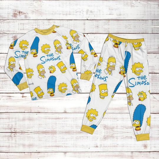 Disney The Simpson Pattern Raglan Pajamas Set