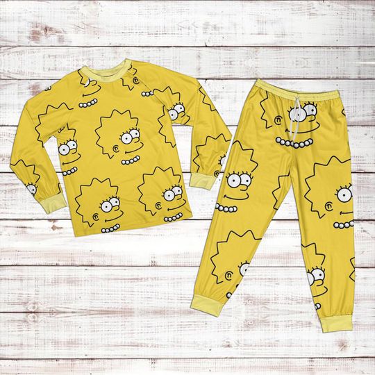 Disney Lisa Simpson Pattern Raglan Pajamas Set