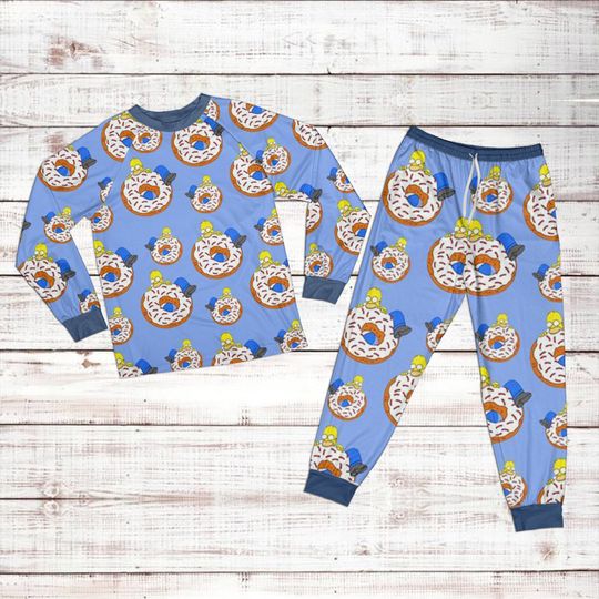 Disney Homer Simpson Pattern Raglan Pajamas Set