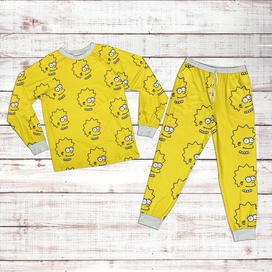 Disney Lisa Simpson Pattern Raglan Pajamas Set