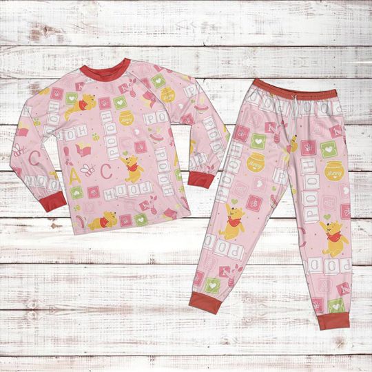 Disney Pooh Pattern Raglan Pajamas Set