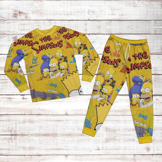 Disney The Simpson Pattern Raglan Pajamas Set