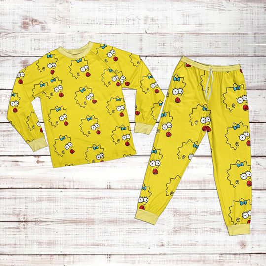 Disney Lisa Simpson Pattern Raglan Pajamas Sets