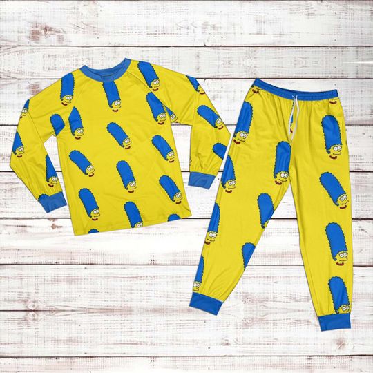 Disney Marge Simpson Pattern Raglan Pajamas Sets