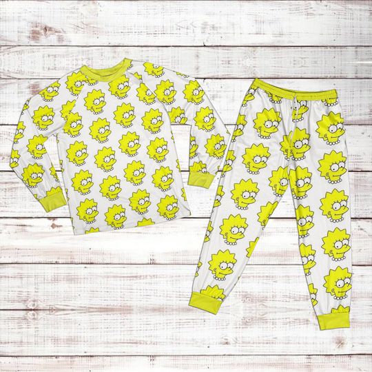 Disney Lisa Simpson Pattern Raglan Pajamas Set
