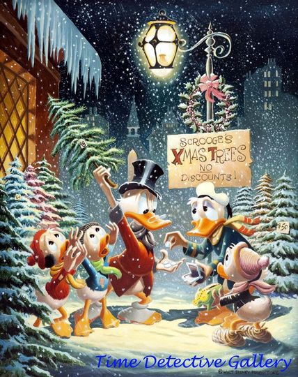 Vintage Disney Scrooge McDuck Christmas Poster