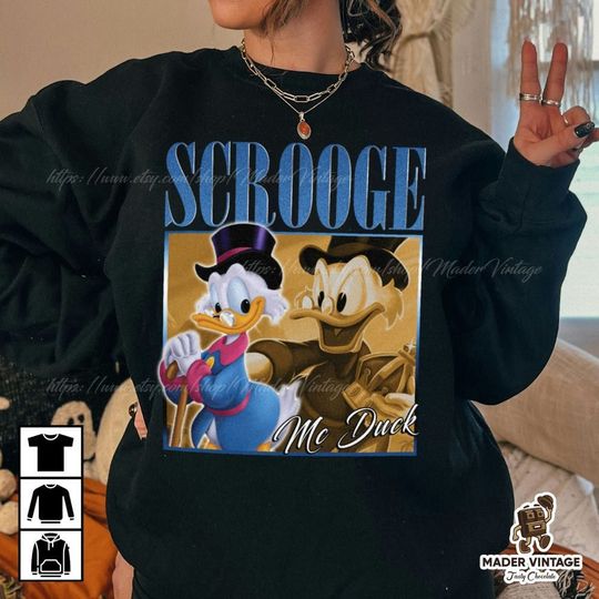 Scrooge Mc Duck Disney Sweatshirt,Disney Retro Shirt, Disney Family Shirt,Disney DuckTales Christmas Shirt