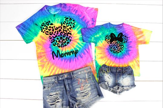 DisneyWorld Shirts, Animal Kingdom Disney Tie Dye Shirt, Minnie Cheetah