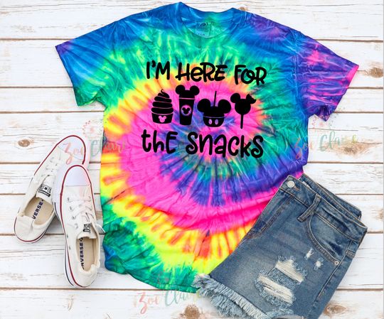 DisneyWorld Tie Dye I'm Here For The Snacks, Disney Epcot Snack Shirts