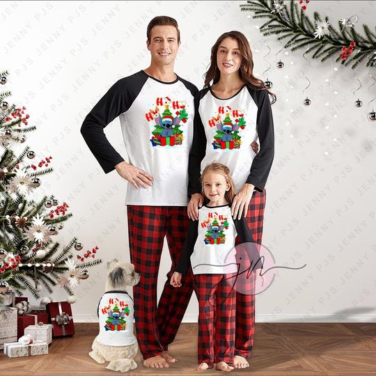 Stitch Disney Christmas Tree Family Pajama Sets