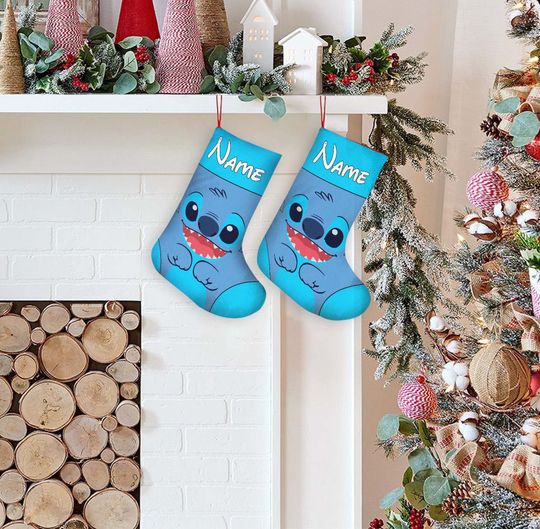 Stitch Christmas Stocking, Personalized Disney Christmas Stockings