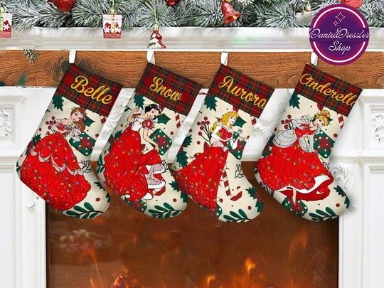 Personalized Disney Princess Christmas Stocking, Stocking With Name