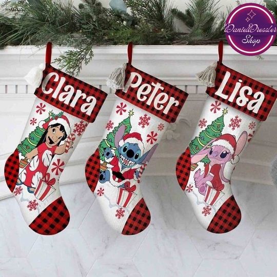 Personalized Stocking Stitch, Stitch and Angel, Disney Stitch